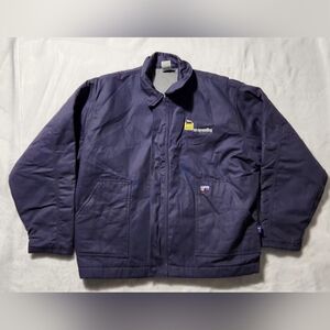 LAPCO FR Jacket Mens Large Navy Flame Resistant Quilted Lined Zip Snap Men XXL